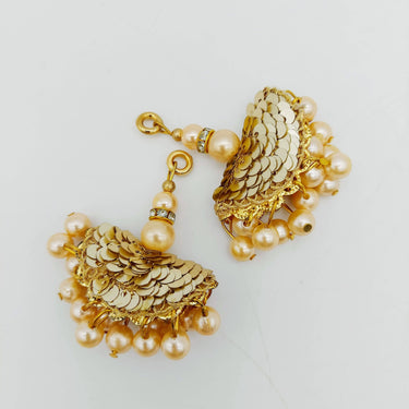 Gold Pearl Beads and Sequins Tassels Latkan, Indian Latkans, Blouse Latkan